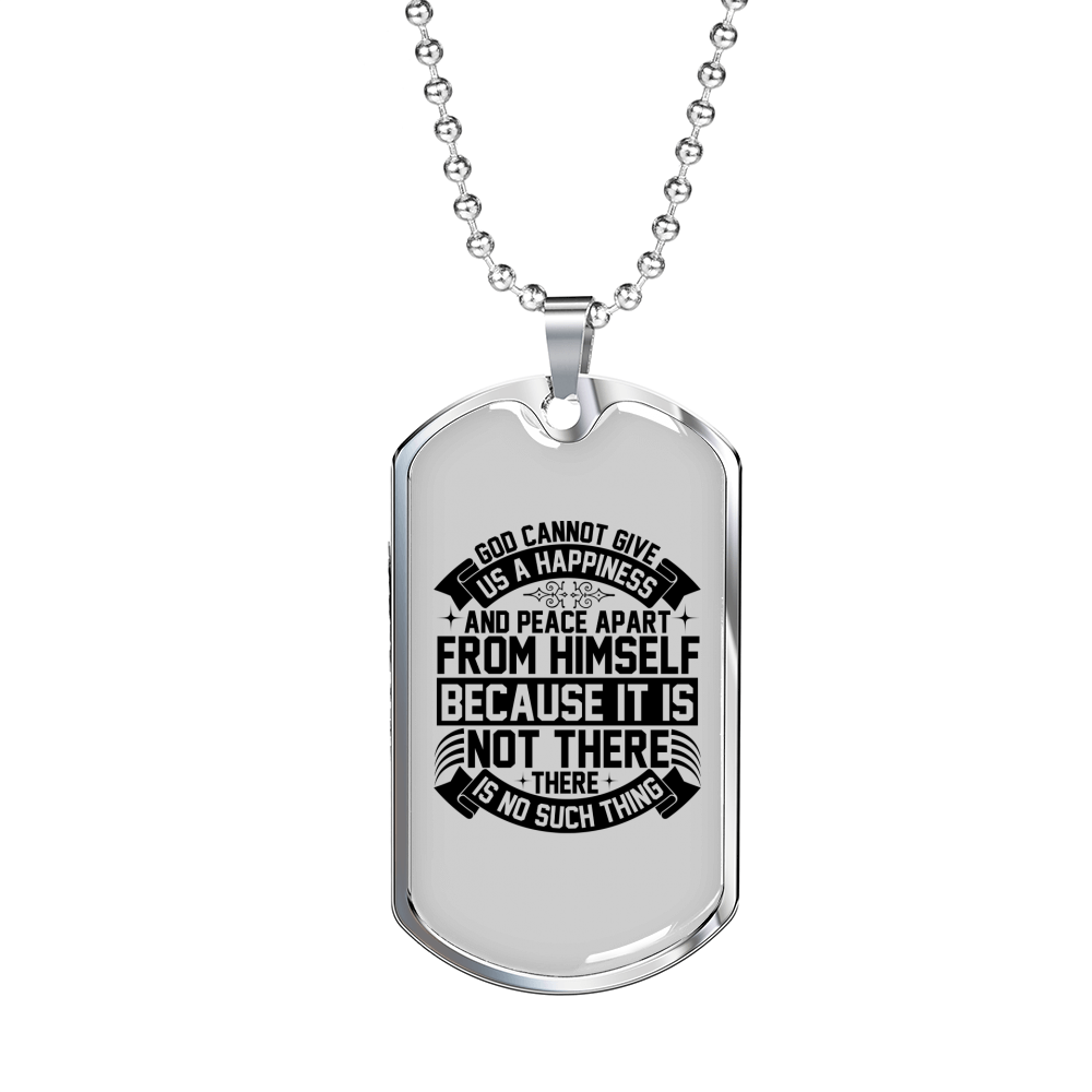 Peace Apart From Himself Necklace Stainless Steel or 18k Gold Dog Tag 24" Chain-Express Your Love Gifts