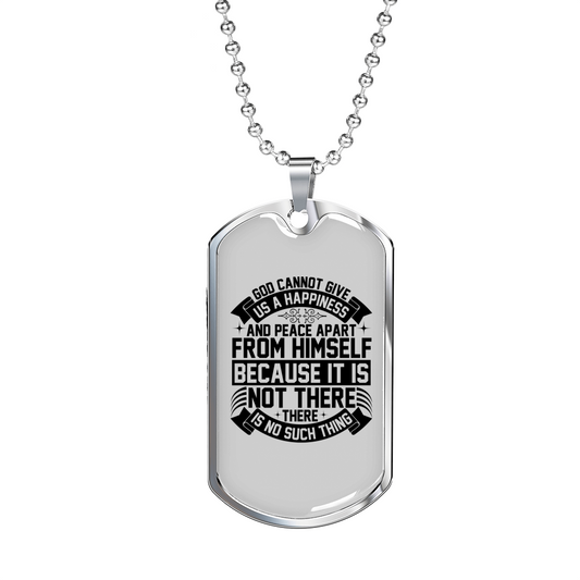 Peace Apart From Himself Necklace Stainless Steel or 18k Gold Dog Tag 24" Chain-Express Your Love Gifts