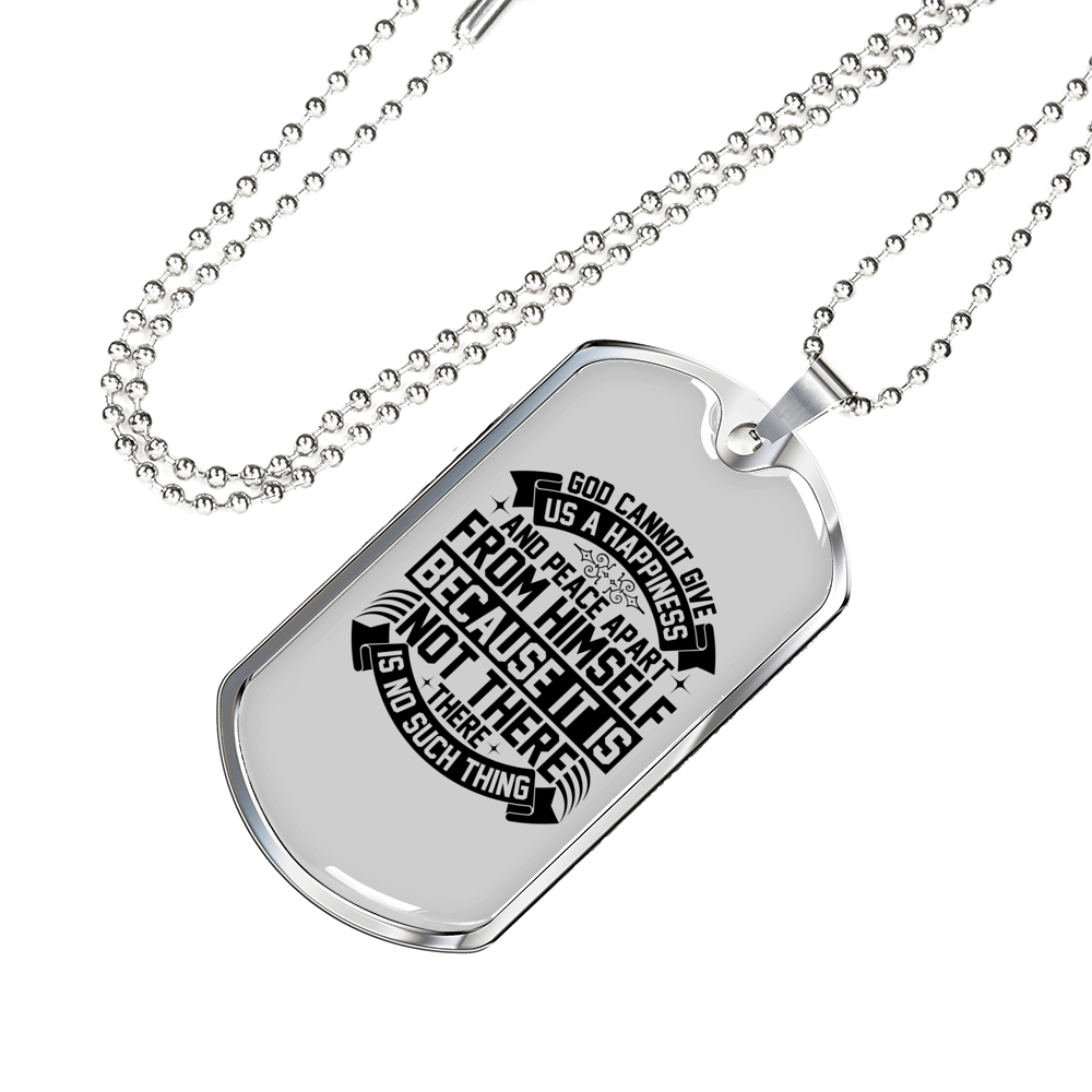 Peace Apart From Himself Necklace Stainless Steel or 18k Gold Dog Tag 24" Chain-Express Your Love Gifts