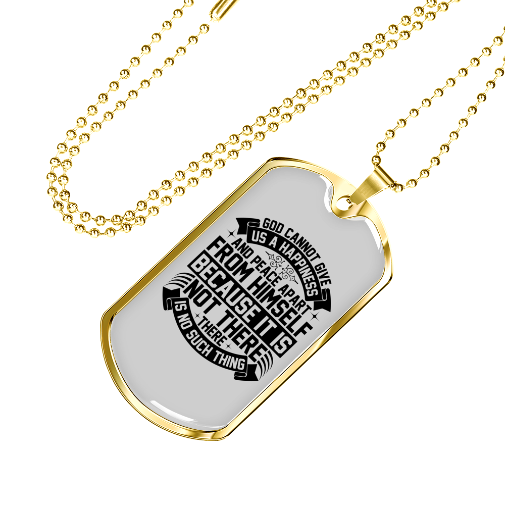 Peace Apart From Himself Necklace Stainless Steel or 18k Gold Dog Tag 24" Chain-Express Your Love Gifts