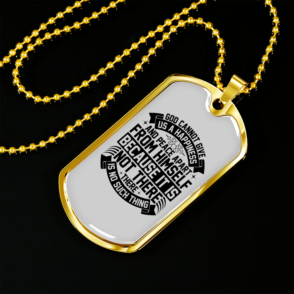 Peace Apart From Himself Necklace Stainless Steel or 18k Gold Dog Tag 24" Chain-Express Your Love Gifts