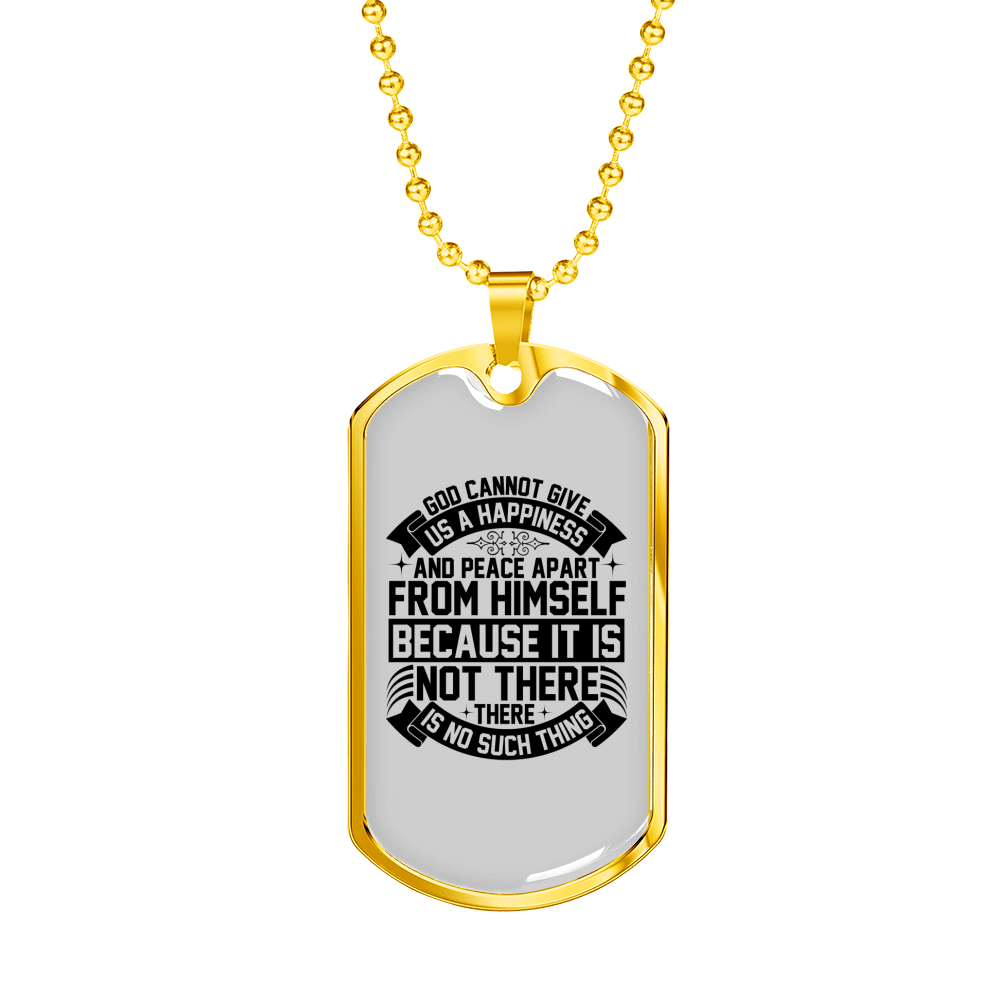 Peace Apart From Himself Necklace Stainless Steel or 18k Gold Dog Tag 24" Chain-Express Your Love Gifts