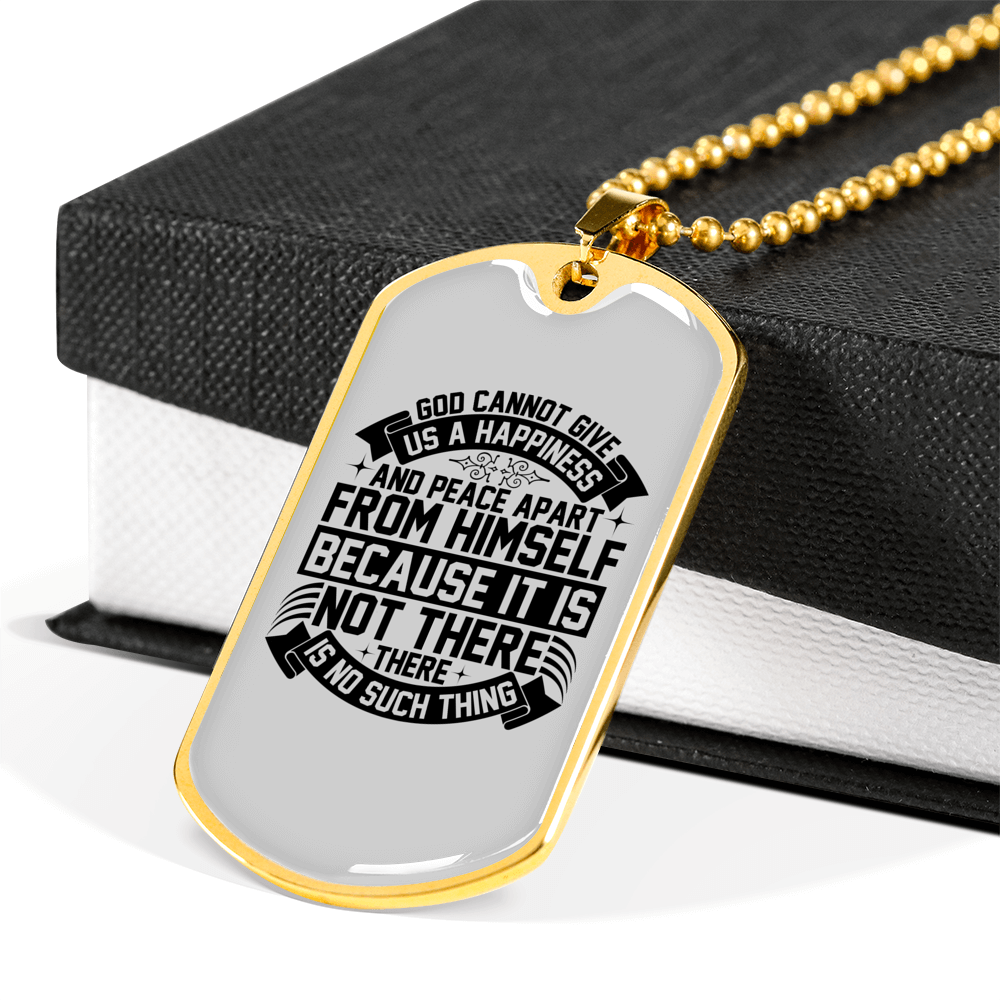 Peace Apart From Himself Necklace Stainless Steel or 18k Gold Dog Tag 24" Chain-Express Your Love Gifts