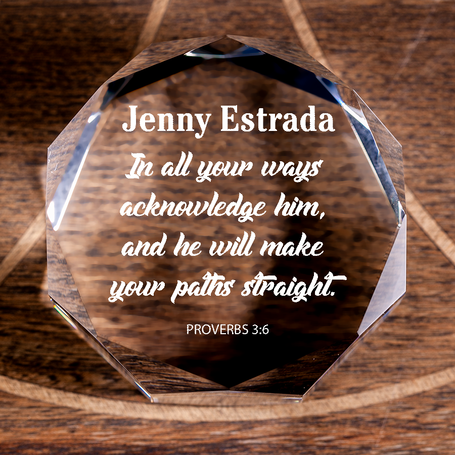 Proverbs 3:6 Acknowledge Him Octagonal Crystal Puck Personalized Christian Gift-Express Your Love Gifts