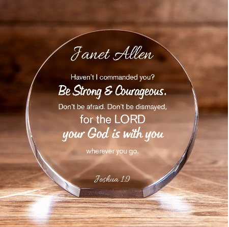 Joshua 1:9 Crystal Circle Personalized Be Bold & Brave Christian Gift-Express Your Love Gifts