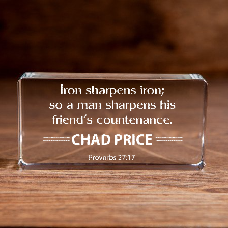 Proverbs 27:17 Iron Sharpens Iron Large Rectangular Crystal Paperweight Personalized Christian Gift-Express Your Love Gifts