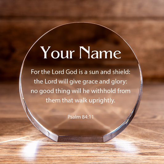 Psalm 46:5 God is Within Her Large Square Crystal Paperweight Personalized Christian Gift-Express Your Love Gifts