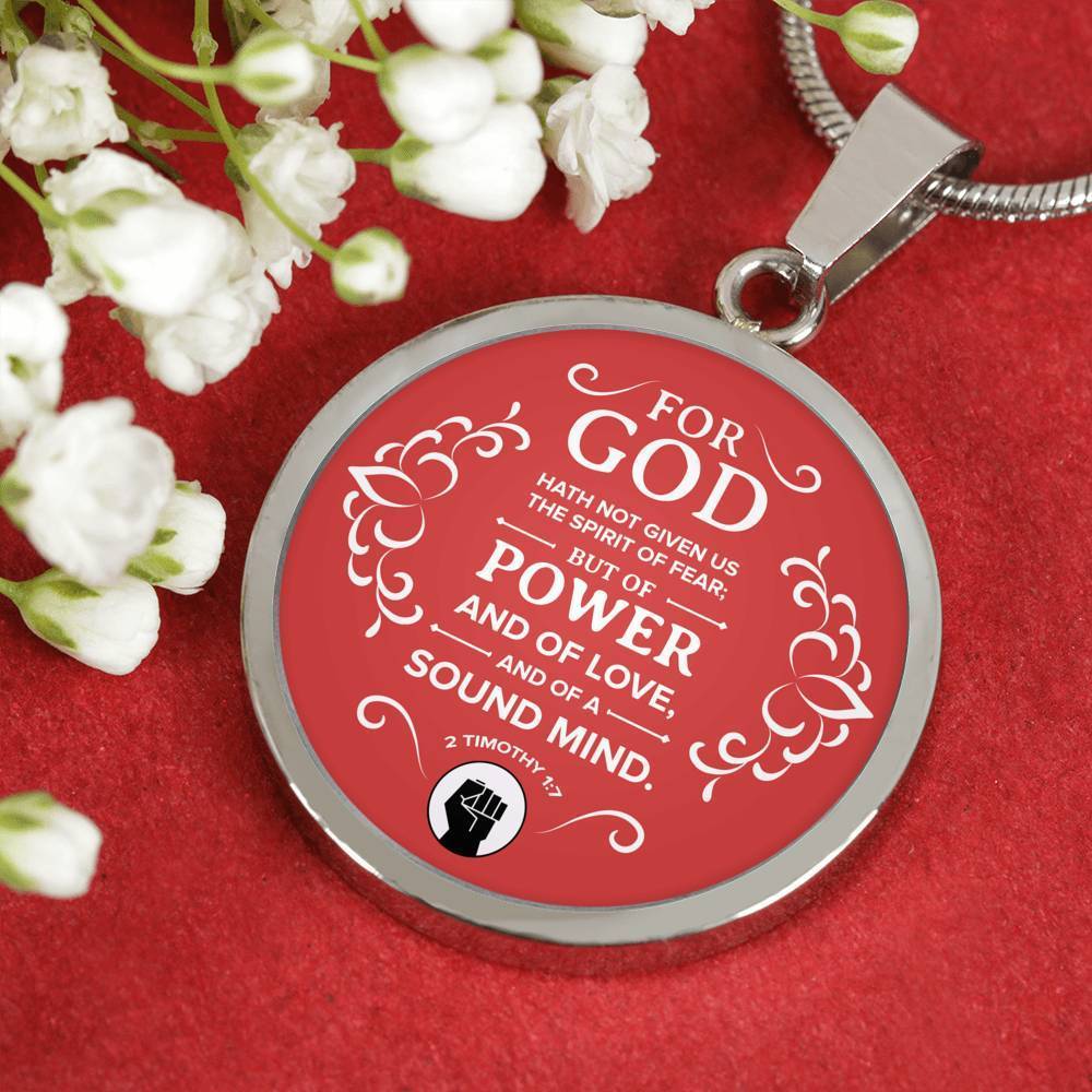 Power Of God Bible Verse Circle Necklace Stainless Steel or 18k Gold 18-22" - Express Your Love Gifts