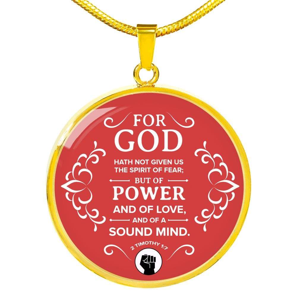 Power Of God Bible Verse Circle Necklace Stainless Steel or 18k Gold 18-22" - Express Your Love Gifts