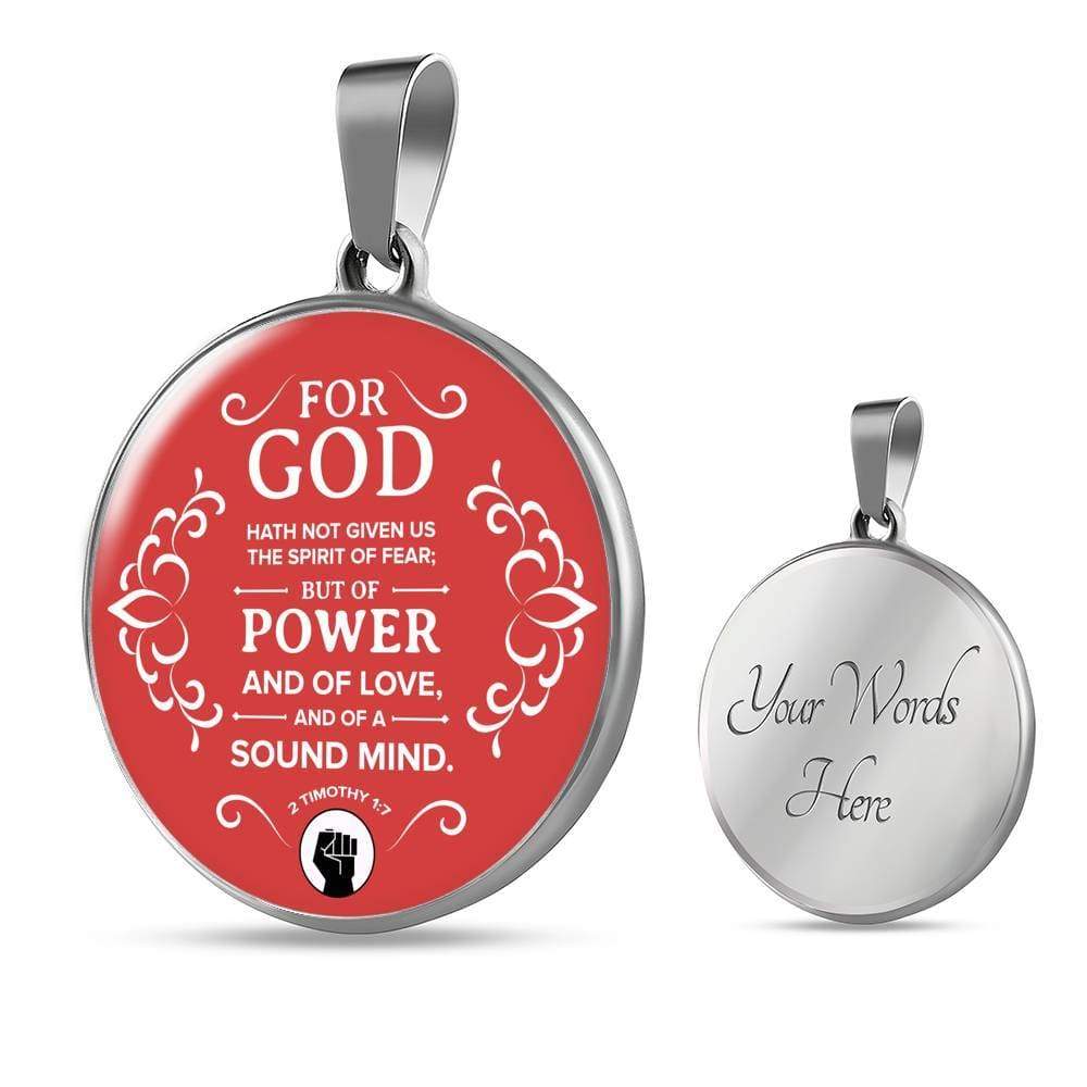 Power Of God Bible Verse Circle Necklace Stainless Steel or 18k Gold 18-22" - Express Your Love Gifts