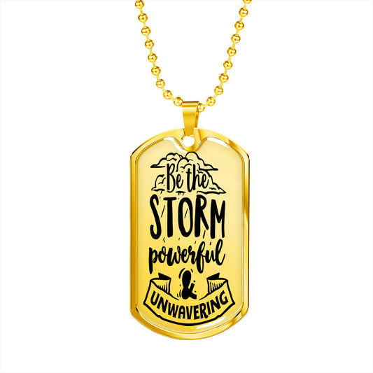 Powerful And Unwavering Necklace Inspirational Necklace Stainless Steel or 18k Gold Dog Tag 24" Chain-Express Your Love Gifts