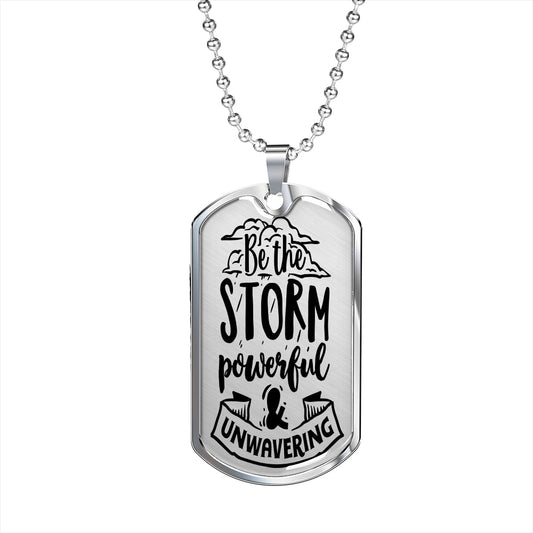 Powerful And Unwavering Necklace Inspirational Necklace Stainless Steel or 18k Gold Dog Tag 24" Chain-Express Your Love Gifts