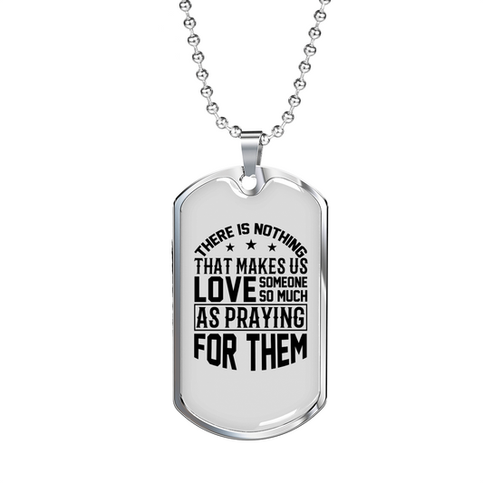 Pray For Them Christian Necklace Stainless Steel or 18k Gold Dog Tag 24" Chain-Express Your Love Gifts