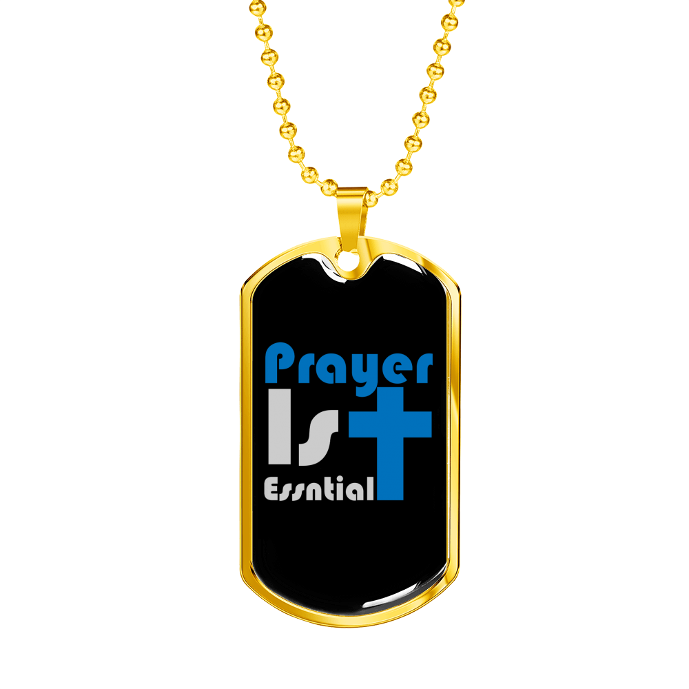 Prayer 1st Christian Necklace Stainless Steel or 18k Gold Dog Tag 24" Chain-Express Your Love Gifts
