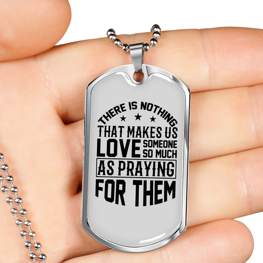 Praying For Them Christian Necklace Stainless Steel or 18k Gold Dog Tag 24" Chain-Express Your Love Gifts