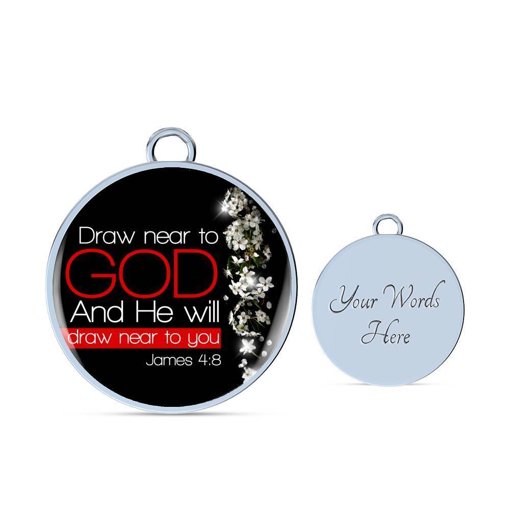 James 4:8  Draw Near to God  Christian Bracelet Circle Bangle