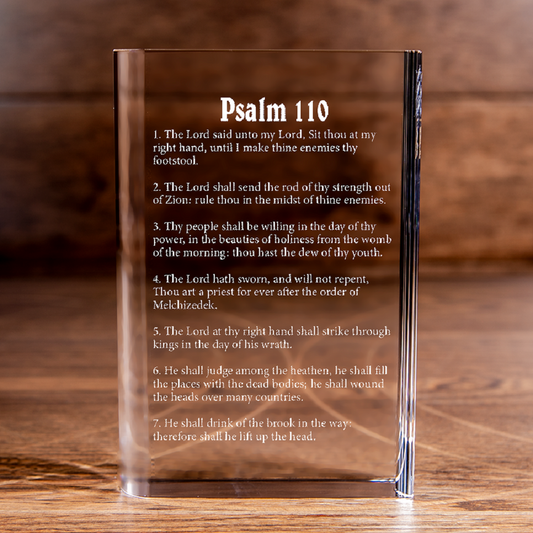 Psalm 110 Laser Engraved Crystal Book - Elegant Religious Gift for Devoted Believers Christian Gift-Express Your Love Gifts