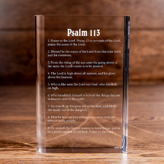 Psalm 113 Laser Engraved Crystal Book - Elegant Religious Gift for Devoted Believers Christian Gift-Express Your Love Gifts