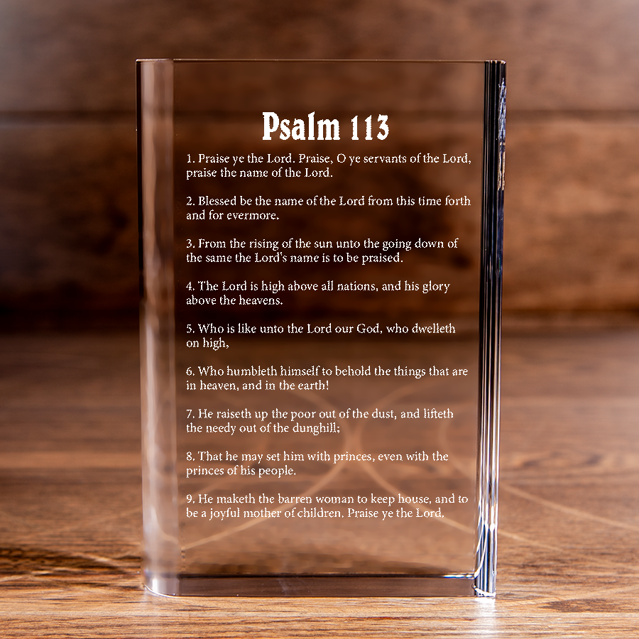 Psalm 113 Laser Engraved Crystal Book - Elegant Religious Gift for Devoted Believers Christian Gift-Express Your Love Gifts