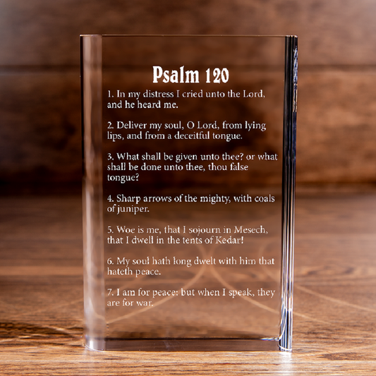 Psalm 120 Laser Engraved Crystal Book - Elegant Religious Gift for Devoted Believers Christian Gift-Express Your Love Gifts