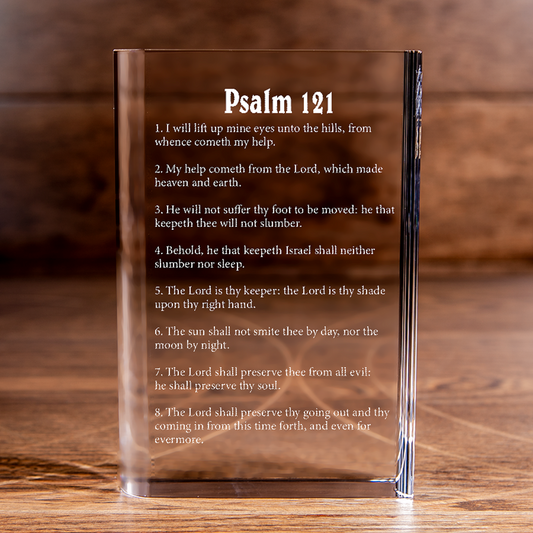 Psalm 121 Laser Engraved Crystal Book - Elegant Religious Gift for Devoted Believers Christian Gift-Express Your Love Gifts
