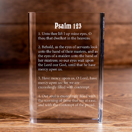 Psalm 123 Laser Engraved Crystal Book - Elegant Religious Gift for Devoted Believers Christian Gift-Express Your Love Gifts