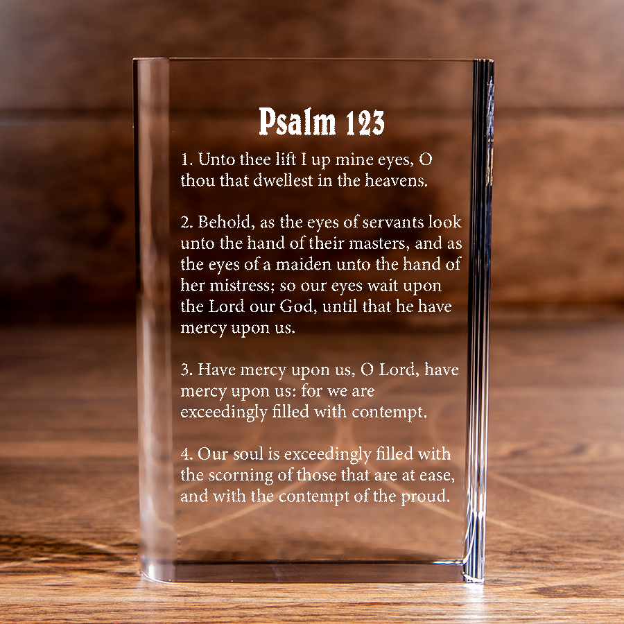 Psalm 123 Laser Engraved Crystal Book - Elegant Religious Gift for Devoted Believers Christian Gift-Express Your Love Gifts
