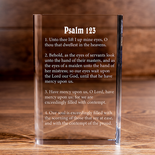 Psalm 123 Laser Engraved Crystal Book - Elegant Religious Gift for Devoted Believers Christian Gift-Express Your Love Gifts