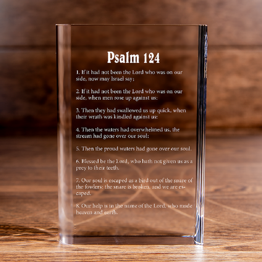 Psalm 124 Laser Engraved Crystal Book - Elegant Religious Gift for Devoted Believers Christian Gift-Express Your Love Gifts