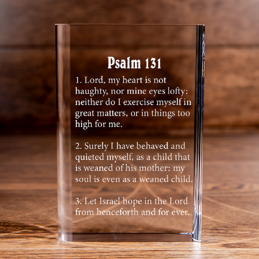 Psalm 131 Laser Engraved Crystal Book - Elegant Religious Gift for Devoted Believers Christian Gift-Express Your Love Gifts