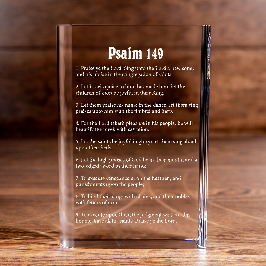 Psalm 149 Laser Engraved Crystal Book - Elegant Religious Gift for Devoted Believers Christian Gift-Express Your Love Gifts