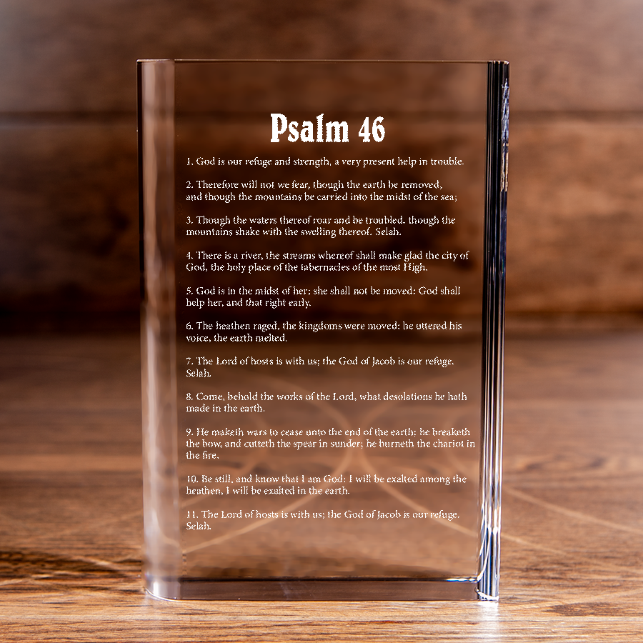 Psalm 46 Laser Engraved Crystal Book - Elegant Religious Gift for Devoted Believers Christian Gift-Express Your Love Gifts