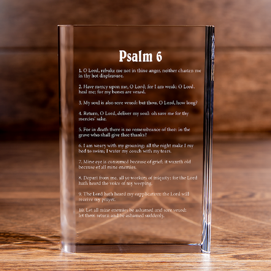 Psalm 6 Laser Engraved Crystal Book - Elegant Religious Gift for Devoted Believers Christian Gift-Express Your Love Gifts