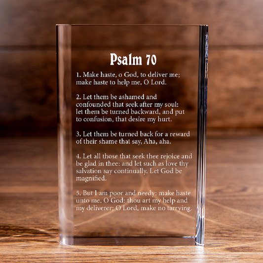 Psalm 70 Laser Engraved Crystal Book - Elegant Religious Gift for Devoted Believers Christian Gift-Express Your Love Gifts