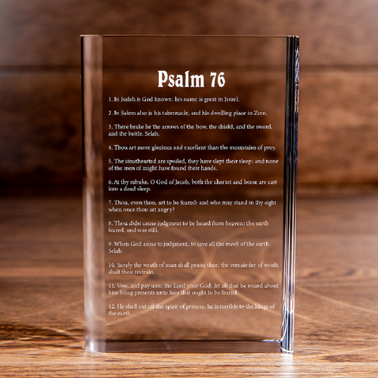 Psalm 76 Laser Engraved Crystal Book - Elegant Religious Gift for Devoted Believers Christian Gift-Express Your Love Gifts