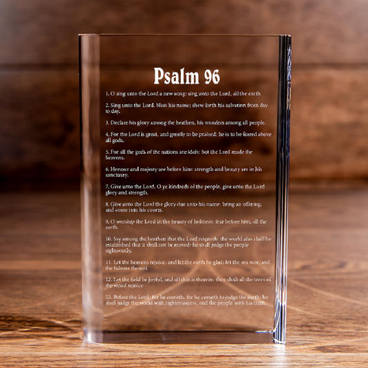 Psalm 96 Laser Engraved Crystal Book - Elegant Religious Gift for Devoted Believers Christian Gift-Express Your Love Gifts