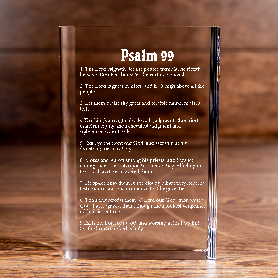 Psalm 99 Laser Engraved Crystal Book Elegant Religious Gift for Devoted Believers Christian Gift-Express Your Love Gifts