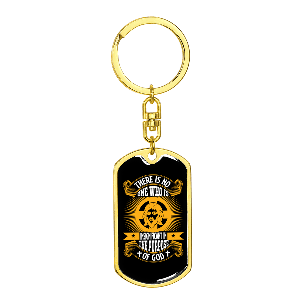 Purpose Of God Stainless Steel or 18k Gold Premium Swivel Dog Tag Keychain