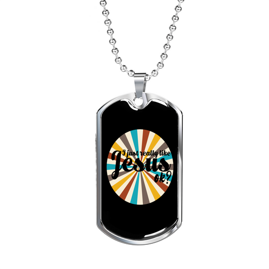 Really Like Jesus Christian Necklace Stainless Steel or 18k Gold Dog Tag 24" Chain-Express Your Love Gifts