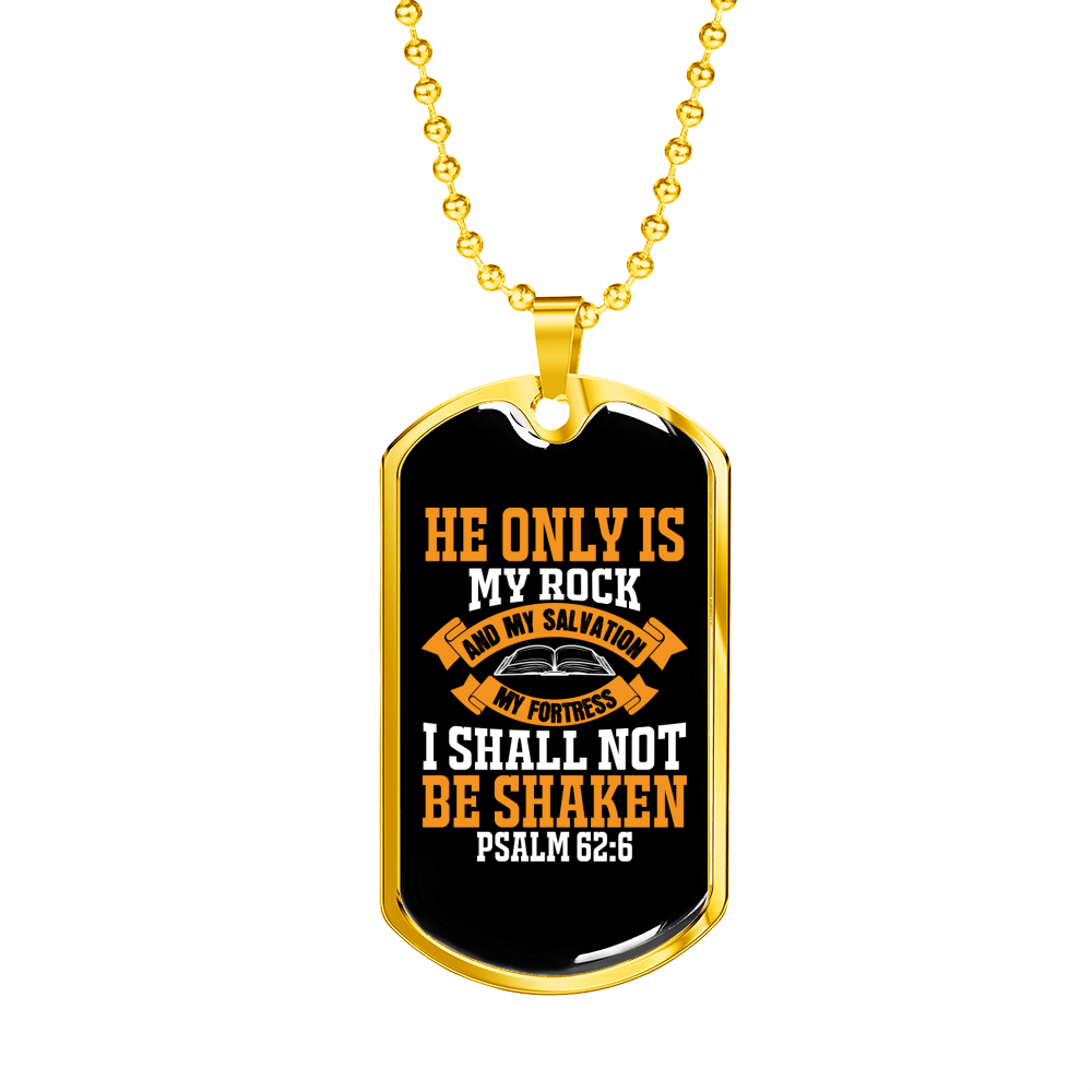Rock And Fortress Christian Necklace Stainless Steel or 18k Gold Dog Tag 24" Chain-Express Your Love Gifts