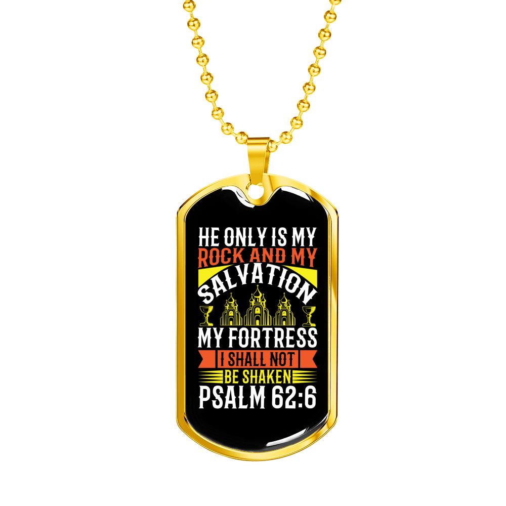 Rock And My Salvation Christian Necklace Stainless Steel or 18k Gold Dog Tag 24" Chain-Express Your Love Gifts