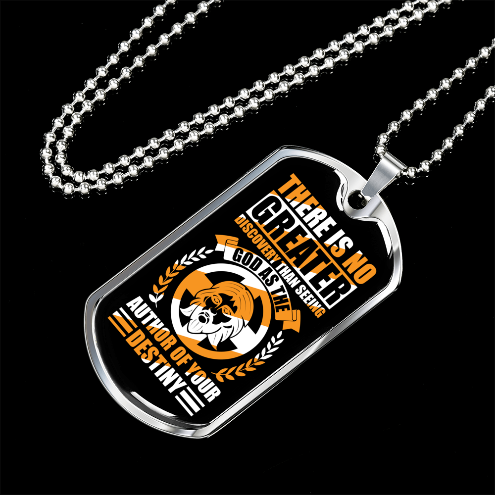 Seeing God As Author Christian Necklace Stainless Steel or 18k Gold Dog Tag 24" Chain-Express Your Love Gifts
