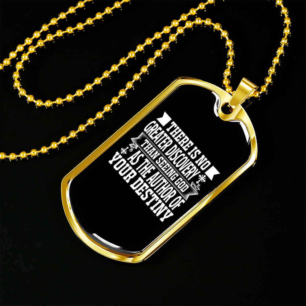 Seeing God Author Of Destiny Christian Necklace Stainless Steel or 18k Gold Dog Tag 24" Chain-Express Your Love Gifts