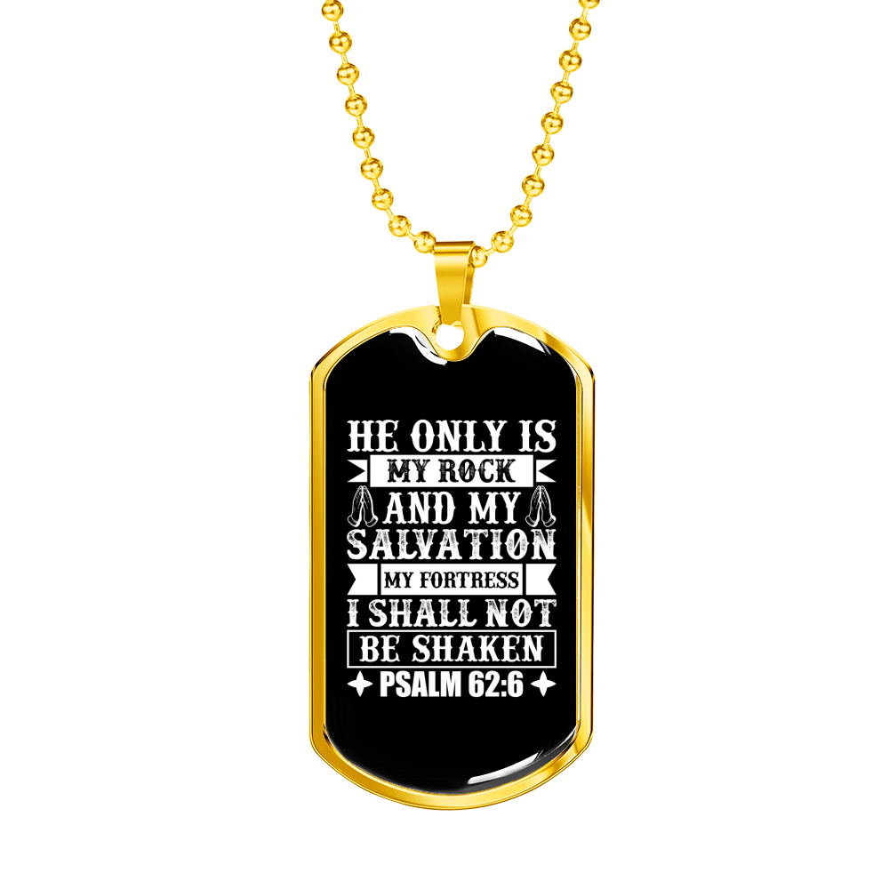 Shall Not Be Shaken Christian Necklace Stainless Steel or 18k Gold Dog Tag 24" Chain-Express Your Love Gifts