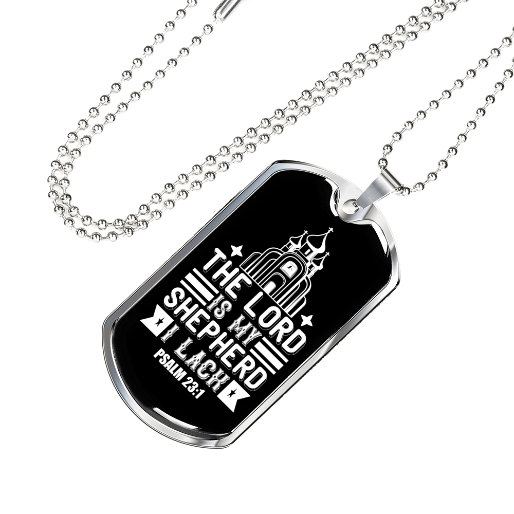 Shepherd Lack Nothing Christian Necklace Stainless Steel or 18k Gold Dog Tag 24" Chain-Express Your Love Gifts