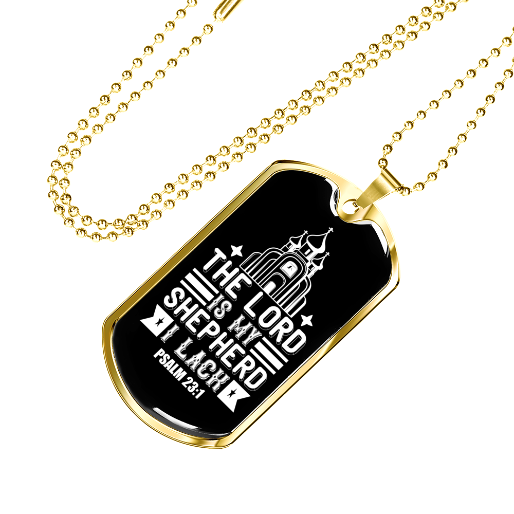 Shepherd Lack Nothing Christian Necklace Stainless Steel or 18k Gold Dog Tag 24" Chain-Express Your Love Gifts