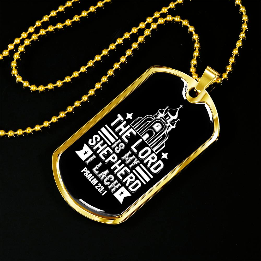 Shepherd Lack Nothing Christian Necklace Stainless Steel or 18k Gold Dog Tag 24" Chain-Express Your Love Gifts