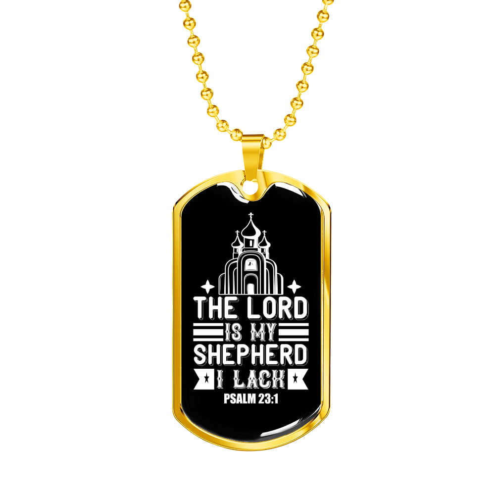 Shepherd Lack Nothing Christian Necklace Stainless Steel or 18k Gold Dog Tag 24" Chain-Express Your Love Gifts
