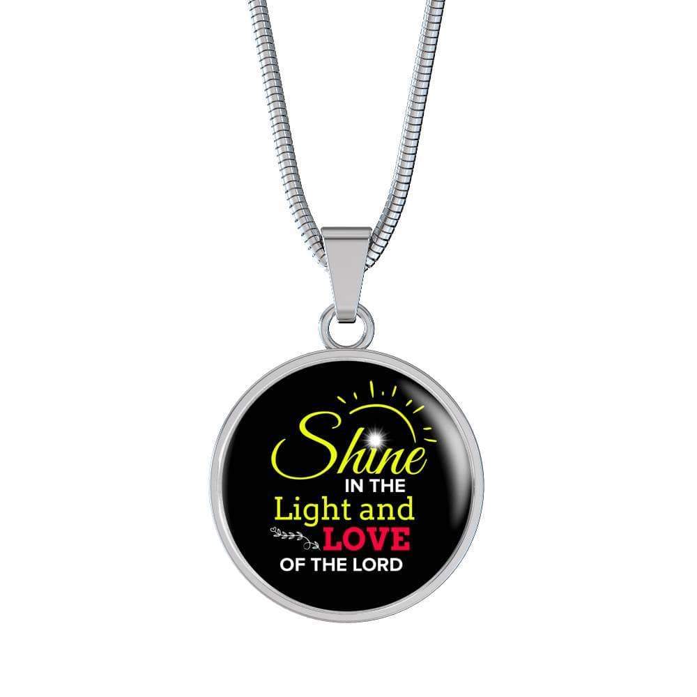 Shine Matthew 5:16 Circle Pendant Necklace Stainless Steel or 18k Gold 18-22"-Express Your Love Gifts