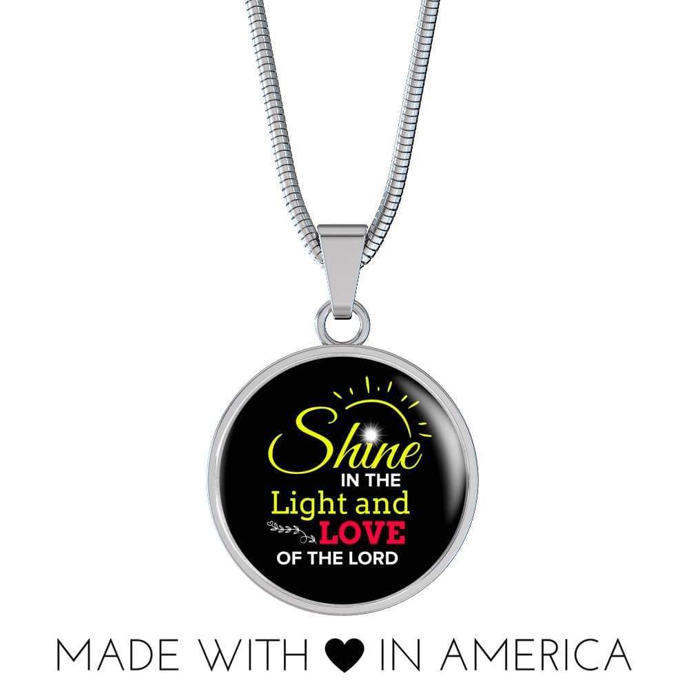 Shine Matthew 5:16 Circle Pendant Necklace Stainless Steel or 18k Gold 18-22"-Express Your Love Gifts